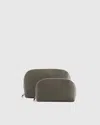 Quince Women's Italian Leather Pouch Travel Set In Olive