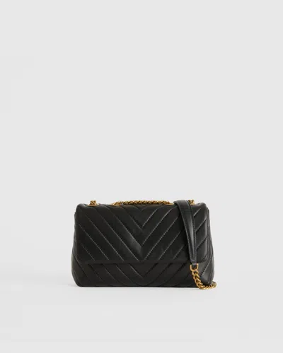Quince Women's Italian Leather Quilted Convertible Crossbody In Black/gold