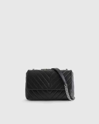 Quince Women's Italian Leather Quilted Convertible Crossbody In Black/silver