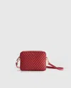 Quince Women's Italian Leather Quilted Crossbody Bag In Burgundy