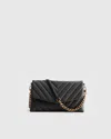 Quince Women's Italian Leather Quilted Wallet Crossbody In Black/gold