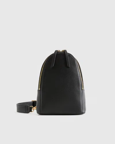 Quince Women's Italian Leather Sling Pack In Black