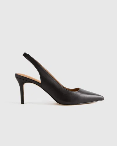 Quince Women's Italian Leather Slingback 75mm Heel In Black