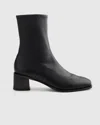 Quince Women's Italian Leather Stretch Sock Bootie In Black