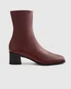 Quince Women's Italian Leather Stretch Sock Bootie In Merlot