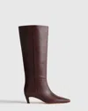 Quince Women's Italian Leather Tall Kitten Heel Boots In Brown