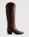 Quince Women's Italian Leather Tall Western Boots In Espresso Brown