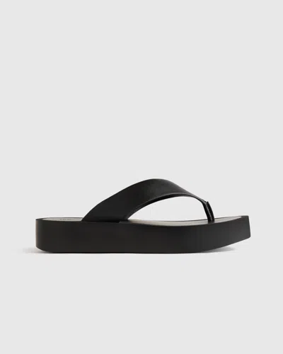 Quince Women's Italian Leather Thong Platform Sandal In Black