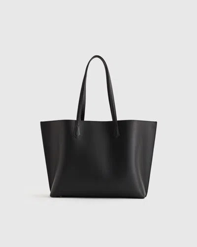 Quince Women's Italian Leather Triple Compartment Shopper Tote In Black
