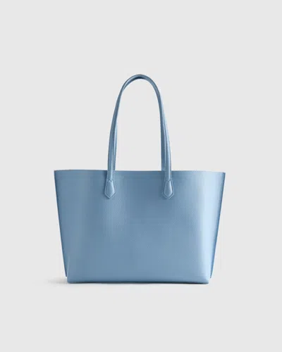 Quince Women's Italian Leather Triple Compartment Shopper Tote In Blue