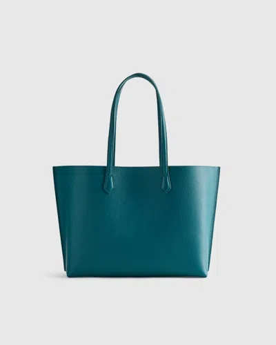 Quince Women's Italian Leather Triple Compartment Shopper Tote In Green