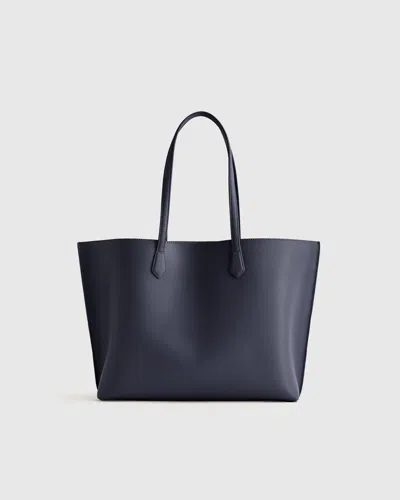 Quince Women's Italian Leather Triple Compartment Shopper Tote In Navy