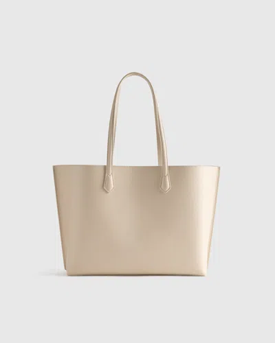 Quince Women's Italian Leather Triple Compartment Shopper Tote In White