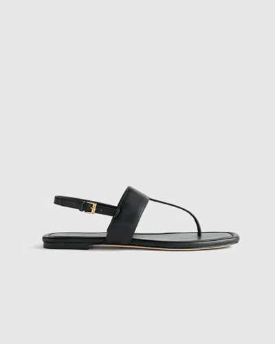 Quince Women's Italian Leather T-strap Sandal In Black