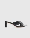 Quince Women's Italian Leather Twist Mid Heel Mule In Black