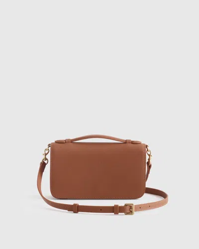 Quince Women's Italian Leather Wallet Crossbody In Cognac