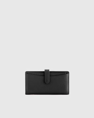 Quince Women's Italian Pebbled Leather Bifold 2-in-1 Wallet In Black