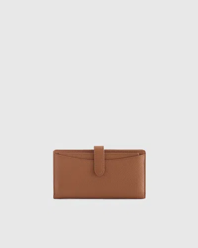 Quince Women's Italian Pebbled Leather Bifold 2-in-1 Wallet In Cognac