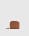 Quince Women's Italian Pebbled Leather Compact Wallet In Cognac