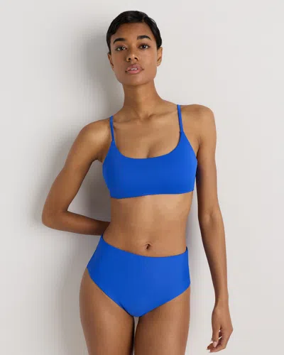 Quince Women's Italian Scoop Neck Bikini Top In Blue