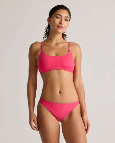 Quince Women's Italian Scoop Neck Bikini Top In Hibiscus