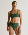 Quince Women's Italian Scoop Neck Bikini Top In Palm