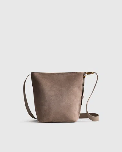 Quince Women's Italian Suede Bucket Crossbody In Gray