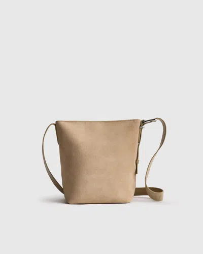 Quince Women's Italian Suede Bucket Crossbody In Sand