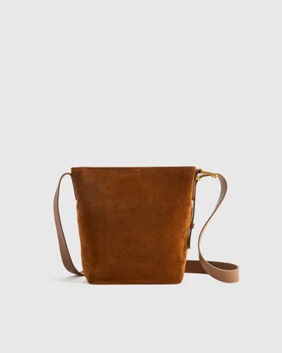 Quince Women's Italian Suede Bucket Crossbody In Whiskey