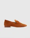 Quince Women's Italian Suede Penny Loafer In Cognac