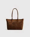 Quince Women's Italian Suede Shopper Tote In Chocolate Brown