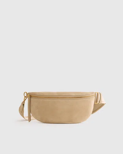 Quince Women's Italian Suede Sling Bag In Sand