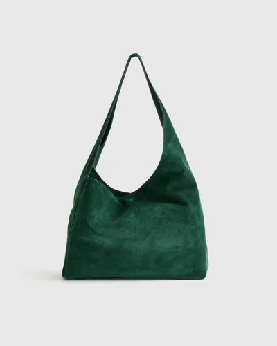 Quince Women's Italian Suede Slouchy Shoulder Bag In Emerald