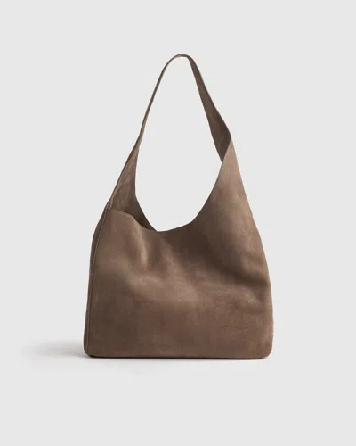 Quince Women's Italian Suede Slouchy Shoulder Bag In Gray