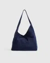Quince Women's Italian Suede Slouchy Shoulder Bag In Midnight
