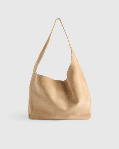 Quince Women's Italian Suede Slouchy Shoulder Bag In Sand