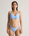 Quince Women's Italian V-neck Bikini Top In Clear Blue Sky