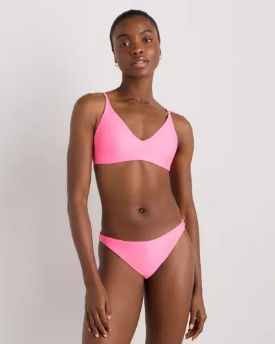 Quince Women's Italian V-neck Bikini Top In Pink