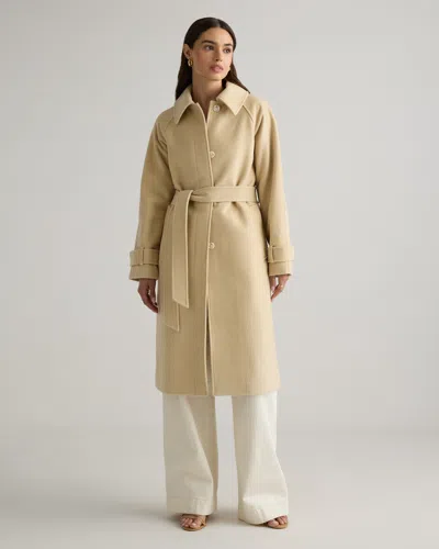 Quince Women's Italian Wool Belted Point Collar Coat