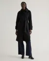 Quince Women's Italian Wool Belted Point Collar Coat In Black
