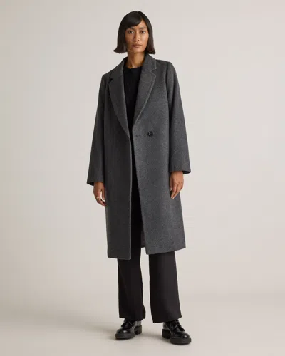 Quince Women's Italian Wool Classic Single-breasted Coat In Heather Charcoal