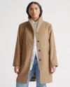Quince Women's Italian Wool Cocoon Coat In Dark Camel