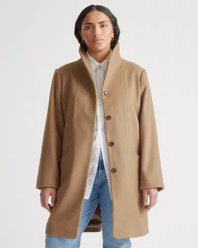Quince Women's Italian Wool Cocoon Coat In Dark Camel