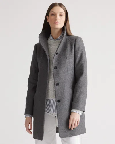 Quince Women's Italian Wool Cocoon Coat In Heather Charcoal