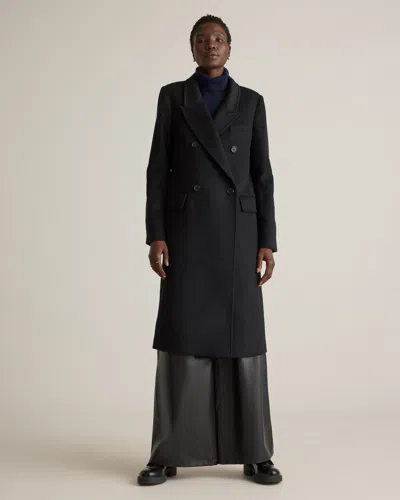 Quince Women's Italian Wool Double-breasted Coat In Black