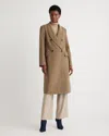 Quince Women's Italian Wool Double-breasted Coat In Dark Camel
