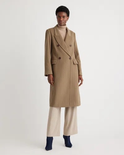 Quince Women's Italian Wool Double-breasted Coat In Dark Camel