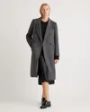 Quince Women's Italian Wool Double-breasted Coat In Heather Charcoal