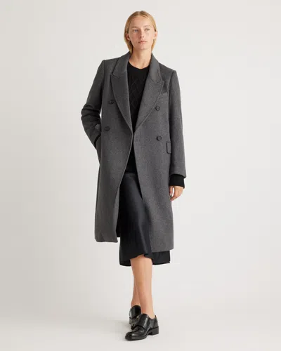 Quince Women's Italian Wool Double-breasted Coat In Heather Charcoal