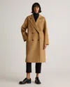 Quince Women's Italian Wool Double-breasted Slouch Coat In Caramel